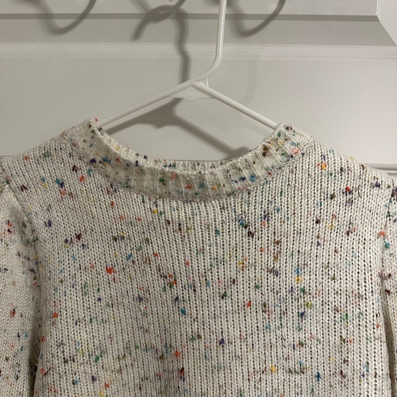 SHEIN Cream Colourful Popcorn Knit Drop Shoulder Sweater Size 8/10 Women’s - Picture 3 of 11